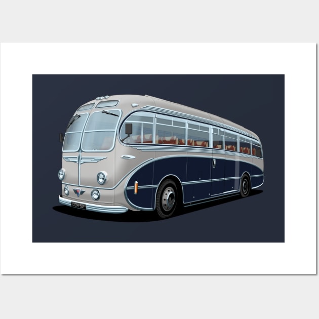 1952 AEC Regal Coach in grey and blue Wall Art by candcretro